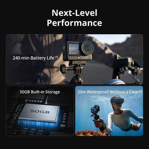 DJI Osmo Action 6 Adventure Combo action camera kit with waterproof design, RockSteady stabilization, and 4K120 video.