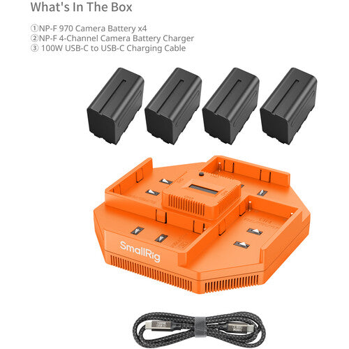 SmallRig 4-Channel Charger + L-Series/NP-F970 4-Battery Kit - AVTstore
