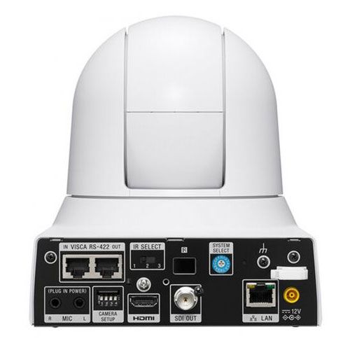 Sony 4K PTZ auto framing camera with 12X zoom white back-ports