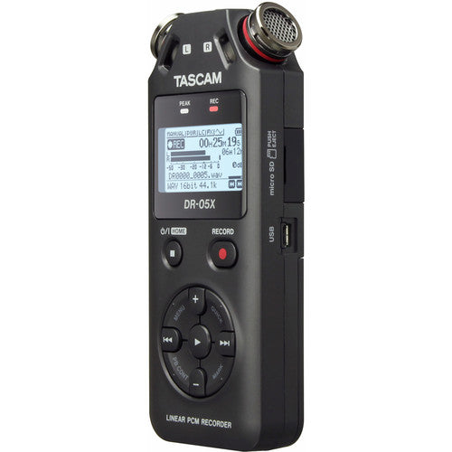 TASCAM DR-05X 2-Input / 2-Track Portable Audio Recorder with Onboard Stereo Microphone (Black)