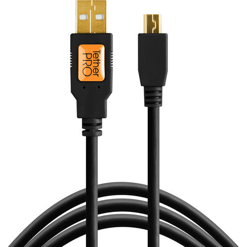 Tether Tools TetherPro USB-C to 5-Pin Mini-USB 2.0 cable 15ft orange