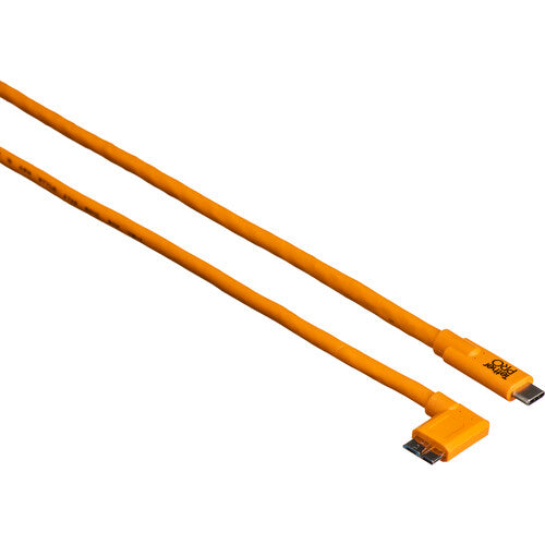 Tether Tools TetherPro USB-C to Micro-USB 3.0 Type B cable 15ft orange right-angle