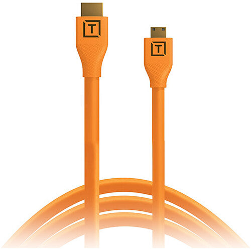 Tether Tools TetherPro Mini-HDMI to HDMI cable 15ft orange with Ethernet