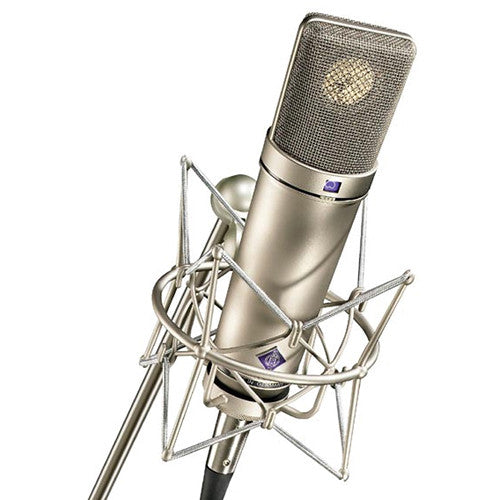 Neumann U87 Ai large‑diaphragm multipattern condenser microphone studio set in nickel