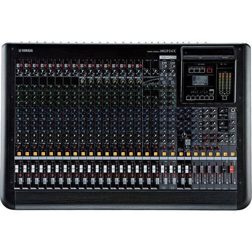 Yamaha MGP24X 24-channel analog mixing console with DSP effects, USB audio interface, and D-PRE microphone preamps