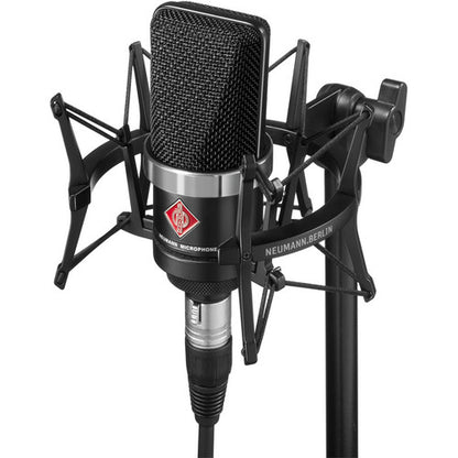 Neumann TLM 102 black large-diaphragm cardioid condenser microphone with shockmount