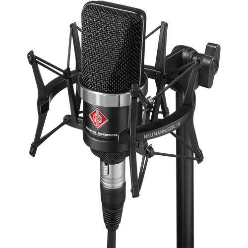 Neumann TLM 102 black large-diaphragm cardioid condenser microphone with shockmount