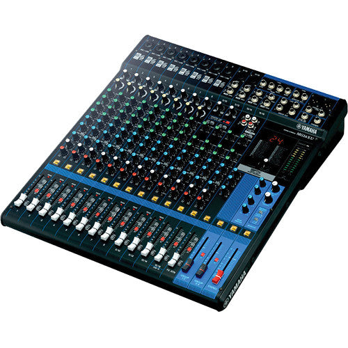 Yamaha MG16XU 16-input analog mixing console with SPX effects, USB audio interface, and D-PRE microphone preamps
