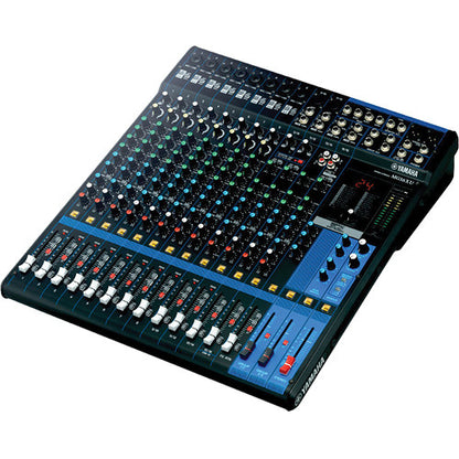 Yamaha MG16XU 16-input analog mixing console with SPX effects, USB audio interface, and D-PRE microphone preamps