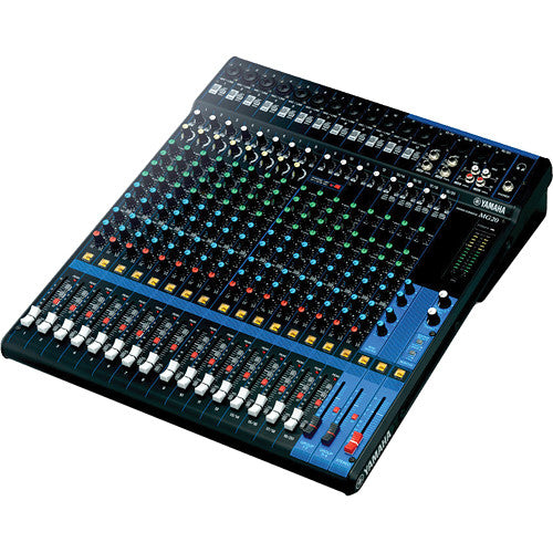 Yamaha MG20 20-channel analog audio mixing console with XLR inputs, EQ controls, and professional live sound mixing features