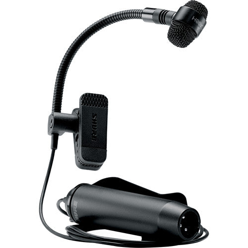 Shure PGA98H-XLR clip-on horn condenser microphone with gooseneck and XLR cable