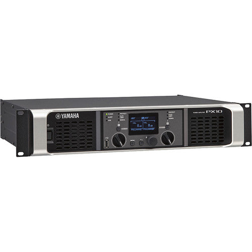 Yamaha PX10 stereo Class-D power amplifier with DSP processing and LCD display for professional sound systems