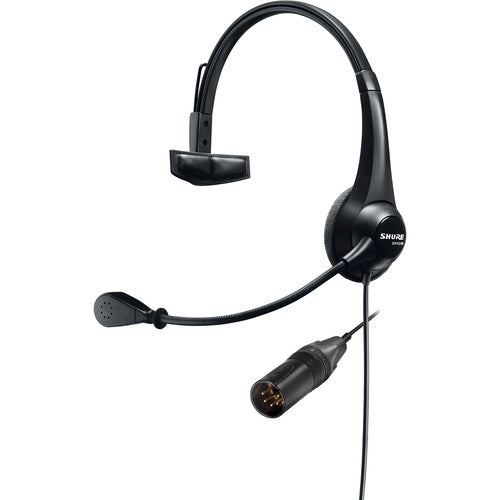 Shure BRH31M-NXLR5M single-sided broadcast headset with boom microphone and 5-pin XLR cable
