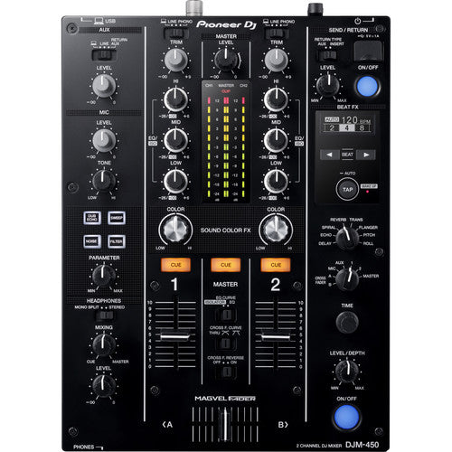 Pioneer DJ DJM-450 2-channel DJ mixer with Beat FX and Sound Color FX