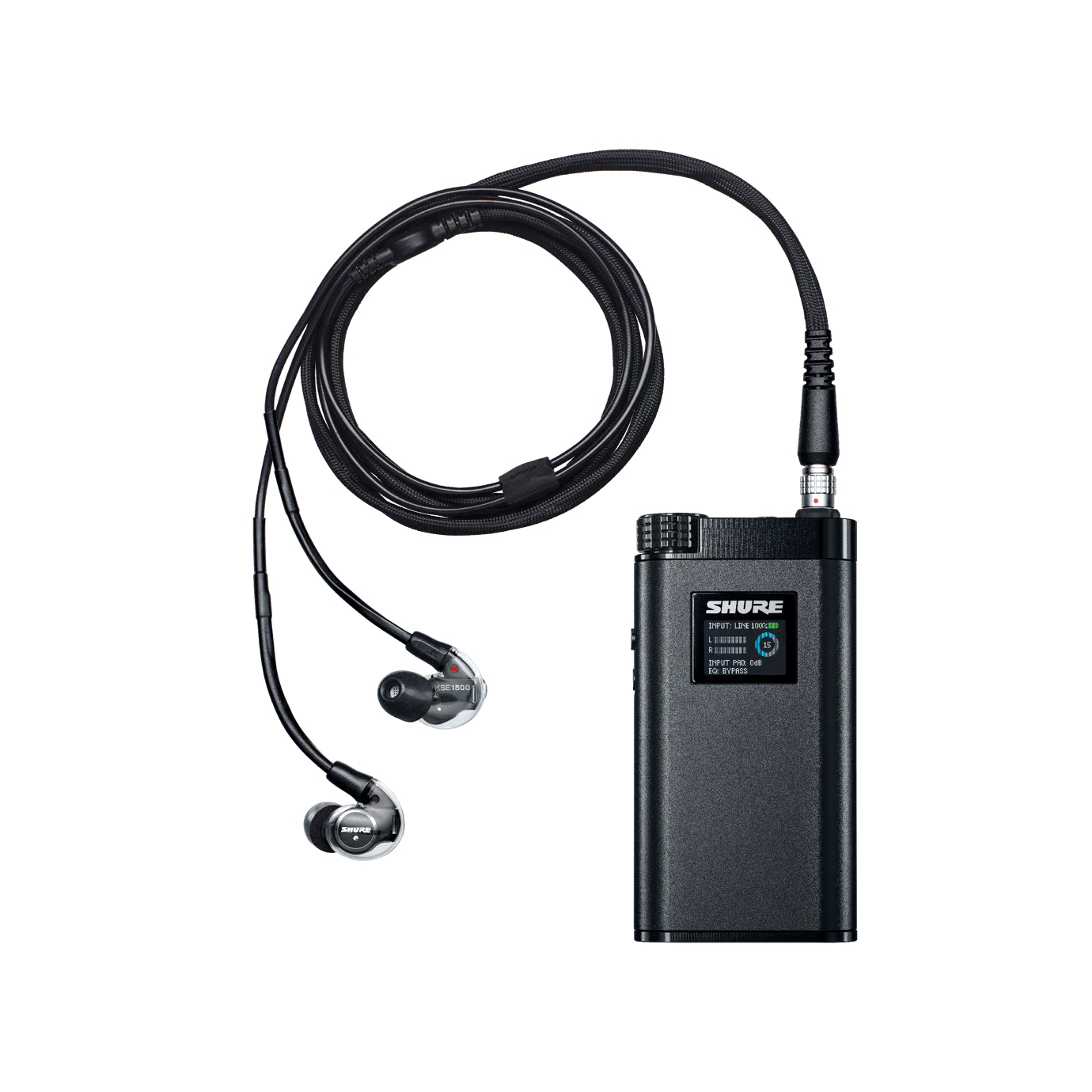 Shure KSE1500 electrostatic earphone system with DAC amplifier and in-ear monitors