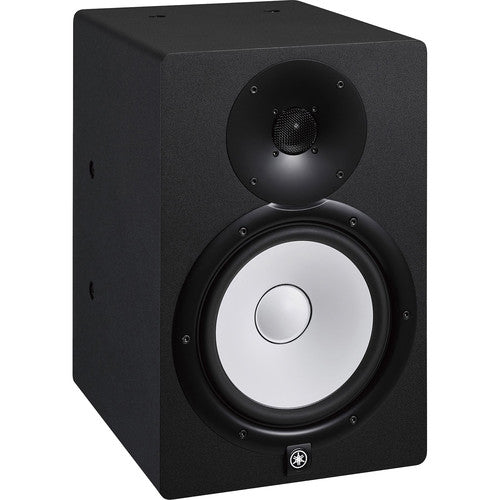 Yamaha HS8I powered 2-way bi-amp 8-inch studio monitor speaker with white cone and rear port design