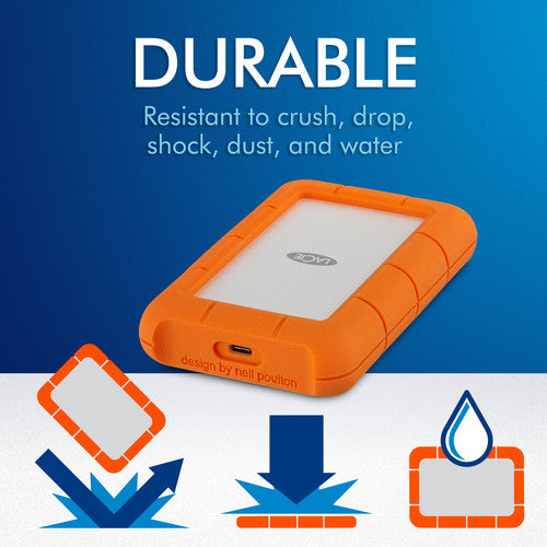 LaCie 2TB Rugged USB-C 3.2 Gen 1 External Hard Drive