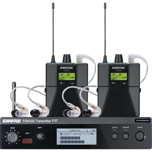 Shure PSM 300 Twin-Pack Pro wireless in-ear monitor system with dual receivers