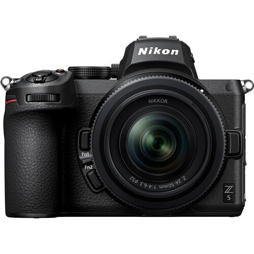 Nikon Z5 mirrorless camera with 24-50mm lens black front view