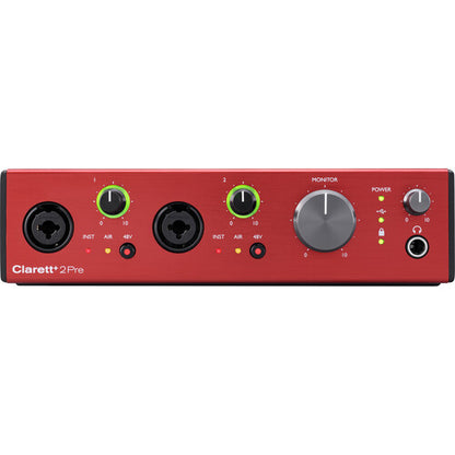 Focusrite Clarett+ 2Pre Desktop 10x4 USB Type-C Audio/MIDI Interface