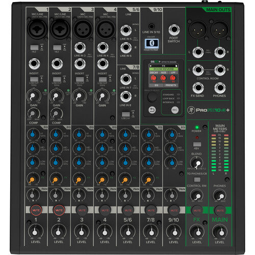 Mackie ProFX10v3+ 10-Channel Analog Mixer with Built-In FX, USB Recording, and Bluetooth