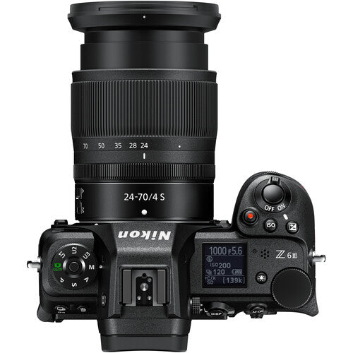 Nikon Z6 III mirrorless camera with NIKKOR Z 24-70mm f/4 S lens