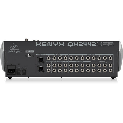 Behringer XENYX QX2442USB Premium Analog 24-Input Mixer with Multi-FX and USB/Audio Interface (Wireless Ready)