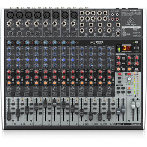 Behringer XENYX X2222USB Premium Analog 22-Input Mixer with Multi-FX and USB Audio Interface