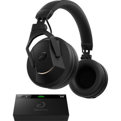 AlphaTheta HDJ-F10-TX professional wireless DJ headphones with transmitter for high-fidelity monitoring