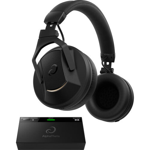 AlphaTheta HDJ-F10-TX professional wireless DJ headphones with transmitter for high-fidelity monitoring