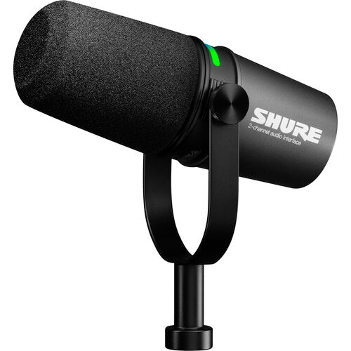 Shure MV7i smart microphone with built-in audio interface and LED touch panel