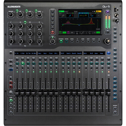 Allen & Heath Qu-16C Chrome Edition rackmountable digital mixer with touchscreen, motorized faders, and USB multitrack recording