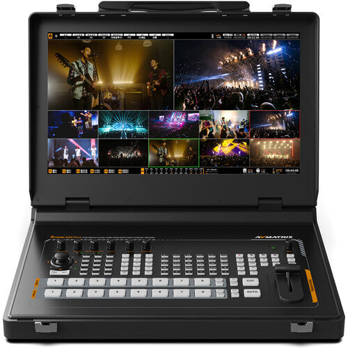 AVMATRIX 17.3-inch 8-channel SDI HDMI portable video switcher with built-in monitor for live production