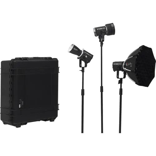 Aputure STORM 80c LED Monolight 3-Light Kit for professional photography and video lighting