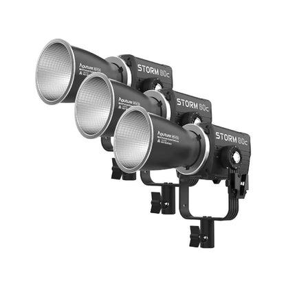 Aputure STORM 80c LED Monolight 3-Light Kit for professional photography and video lighting