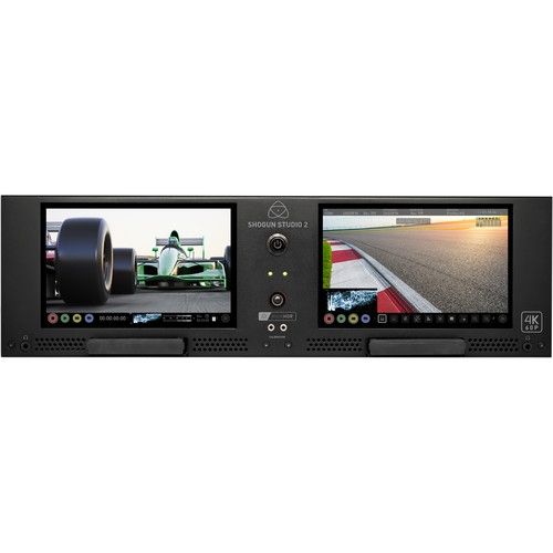 Atomos Shogun Studio II Rackmount 4K Dual Recorder/Dual Monitor in a Rack Front View