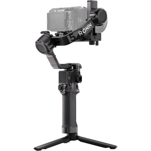 DJI RS 5 gimbal stabilizer with OLED touchscreen and single handgrip design