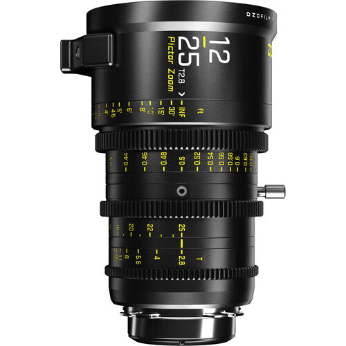 DZOFilm Pictor 12-25mm T2.8 Super35 parfocal cinema zoom lens with PL and EF mount for professional filmmaking and video production