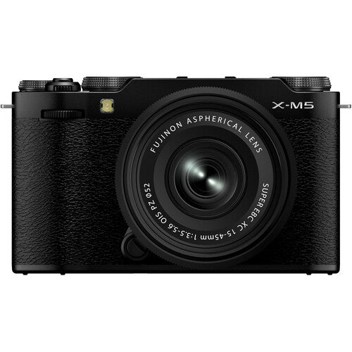 FUJIFILM X-M5 Mirrorless Camera with XC 15-45mm f/3.5-5.6 lens in Black for photography and video creation