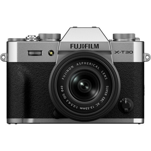 FUJIFILM X-T30 III mirrorless camera with 13-33mm lens in three colors