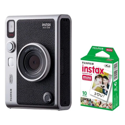 Fujifilm Instax Mini Evo Camera With 10 sheets Film Pack front view
