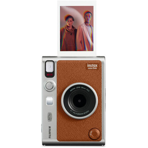 Fujifilm Instax Mini Evo Camera With 10 sheets Film Sheet (Brown) front view