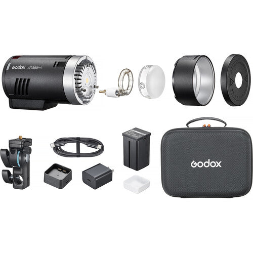 Godox AD300Pro II All-in-One Outdoor Flash with 300Ws power, TTL, HSS, and wireless control for professional photography