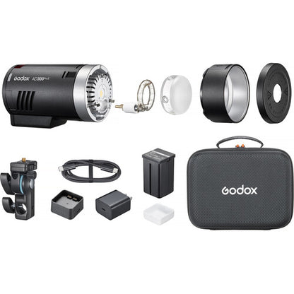 Godox AD300Pro II All-in-One Outdoor Flash with 300Ws power, TTL, HSS, and wireless control for professional photography