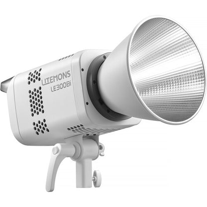 Godox Litemons LE300Bi 320W bi-color LED monolight with Bowens mount and 2800–6500K color temperature in white