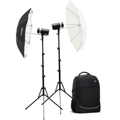 Godox AD300Pro field kit with two portable outdoor flashes
