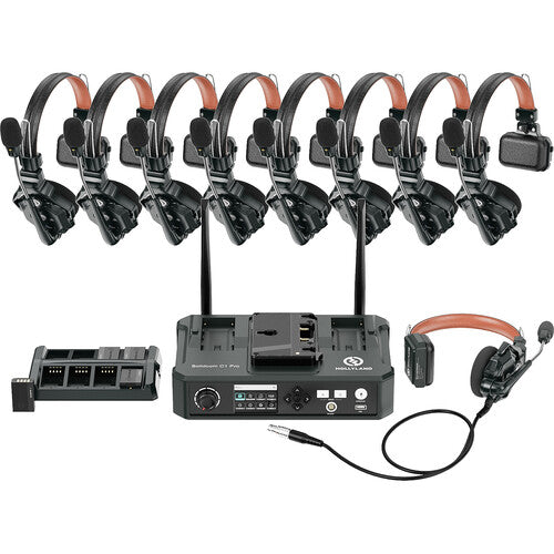 Hollyland Solidcom C1 Pro-Hub8S 9-person full-duplex wireless intercom system with Hub and ENC