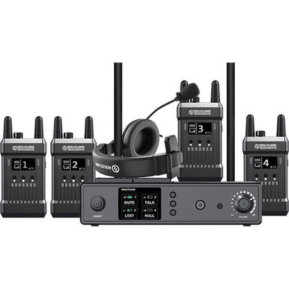 Hollyland Full Duplex Wireless Intercom System (1 Base Station and 4 Beltpacks) Front View
