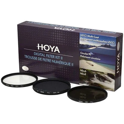 Hoya 77mm Digital Filter Kit II UV,PL-CIR,ND-8 side view
