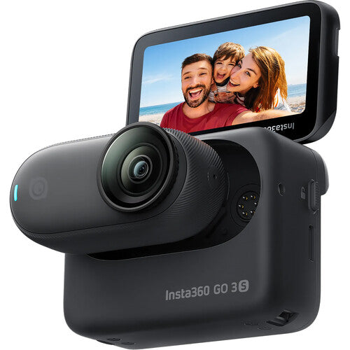Insta360 GO 3S 128GB Midnight Black 4K wearable action camera with Action Pod